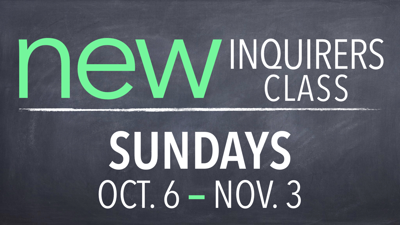 RLC New Inquirers Class on Sundays Oct. 6 through Nov. 3