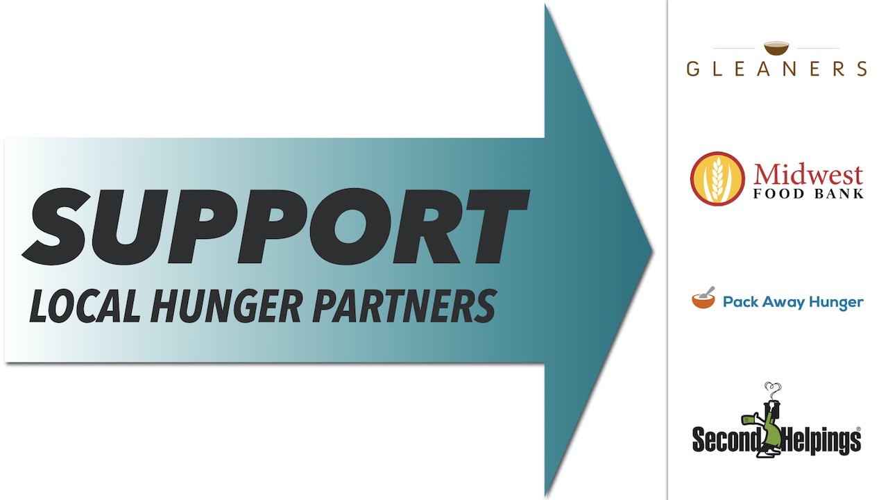 Support Local Hunger Partners: Gleaners, Midwest Food Bank, Pack Away Hunger & Second Helpings
