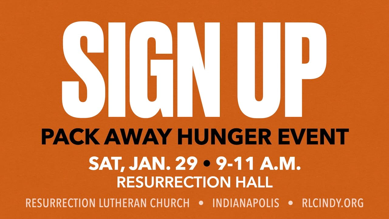 Sign-up for Resurrection's next Pack Away Hunger event on Saturday, Jan. 29 from 9-11 a.m. in Resurrection Hall