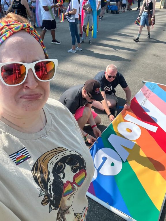 Photos of Resurrection Lutheran Church marching in Indy Pride 2023, photo 15 of 18