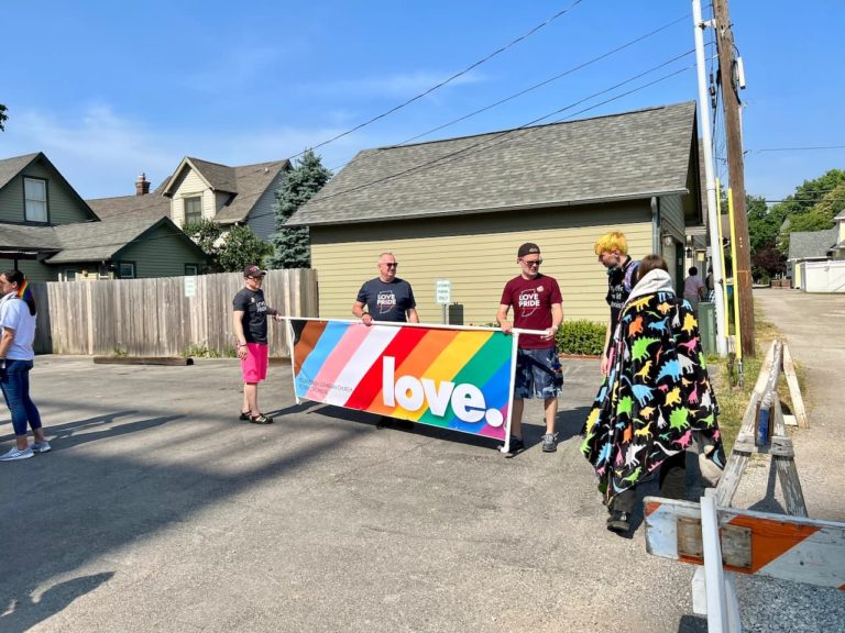 Photos of Resurrection Lutheran Church marching in Indy Pride 2023, photo 16 of 18