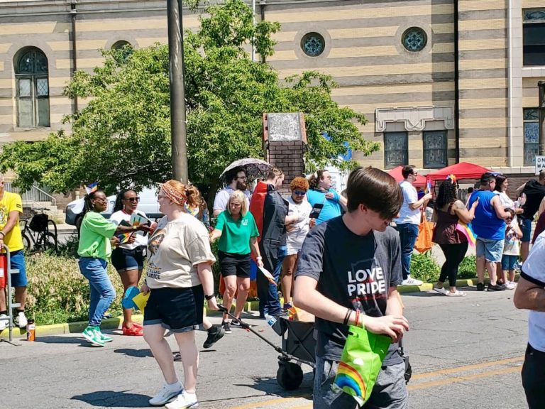Photos of Resurrection Lutheran Church marching in Indy Pride 2023, photo 17 of 18