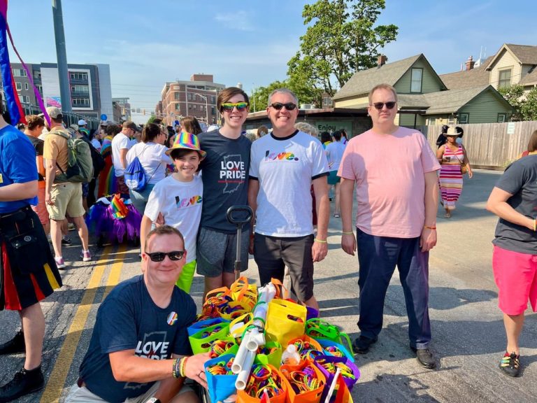 Photos of Resurrection Lutheran Church marching in Indy Pride 2023, photo 2 of 18