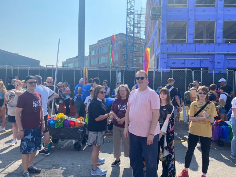 Photos of Resurrection Lutheran Church marching in Indy Pride 2023, photo 5 of 18