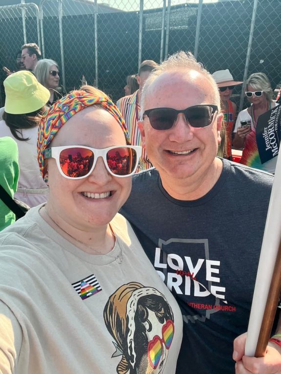 Photos of Resurrection Lutheran Church marching in Indy Pride 2023, photo 9 of 18