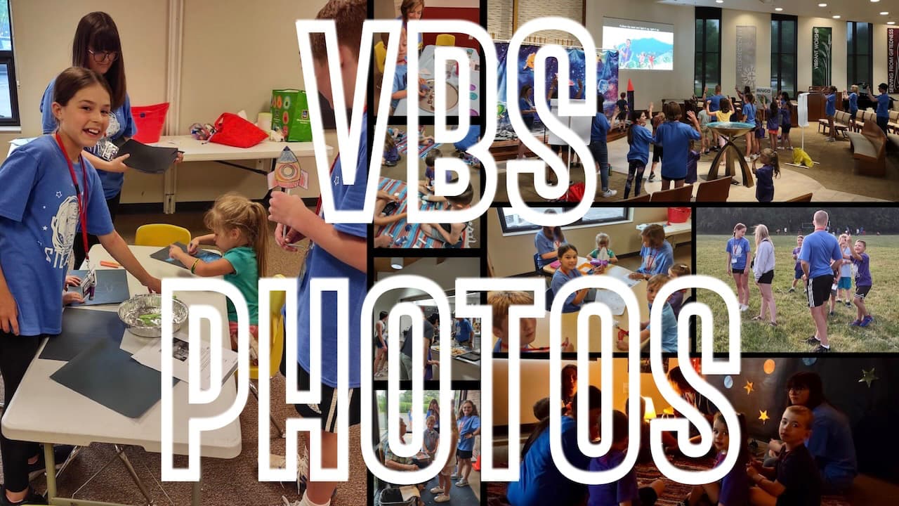 Collage of VBS photos from Stellar Vacation Bible School at Resurrection Lutheran Church in Indianapolis