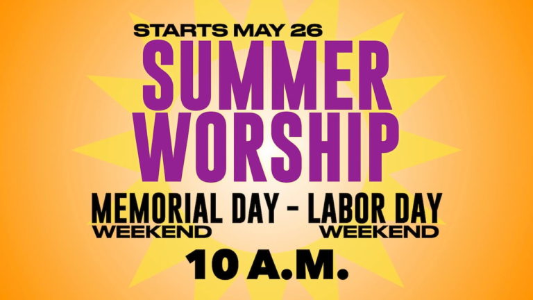 Resurrection Lutheran Church Summer Worship at 10 a.m. only from Memorial Day weekend through Labor Day weekend begins Sunday, May 26
