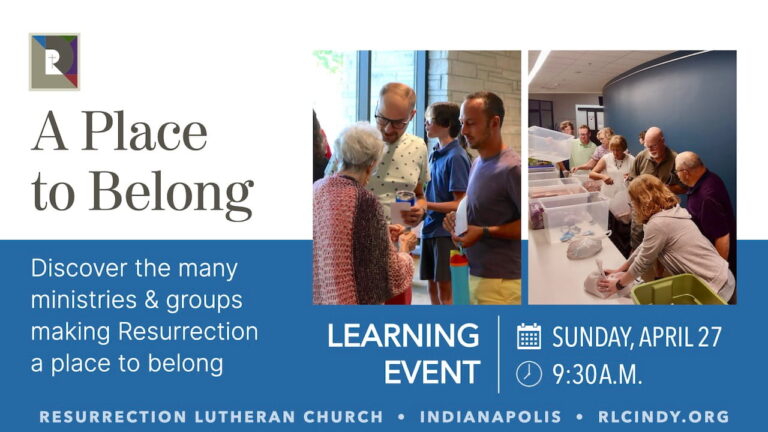 A Place to Belong Learning Event on Sunday, April 27 at 9:30 a.m.