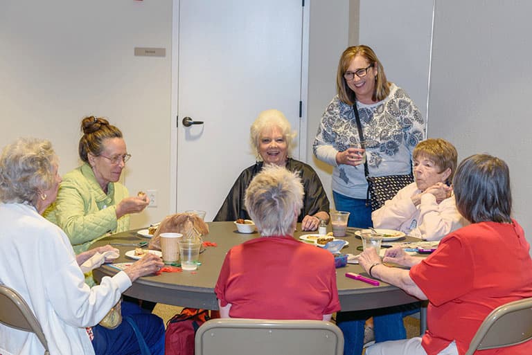 Ladies dining at Community Meals